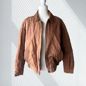 70s London Towne Genuine Leather Bomber Jacket